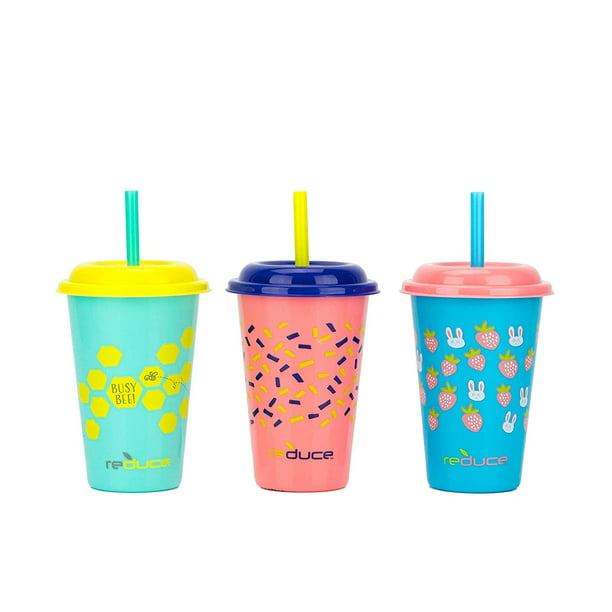 Perfect For On The Go Kids Drinks Pink Reduce GoGo’s Kids Cutiepie Tumblers 3 Pack 12 oz 